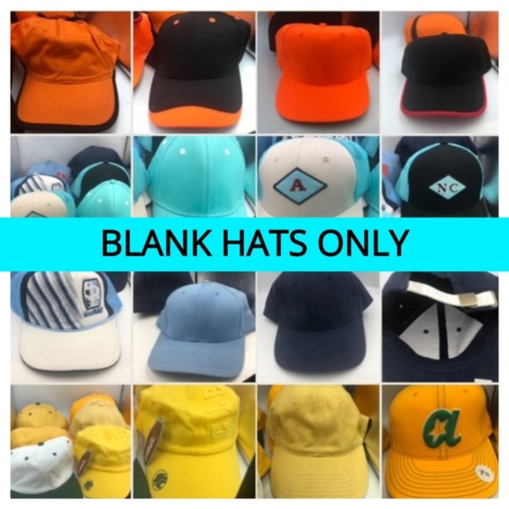 Lot of 20 Mens Blank Hats/Caps-New!